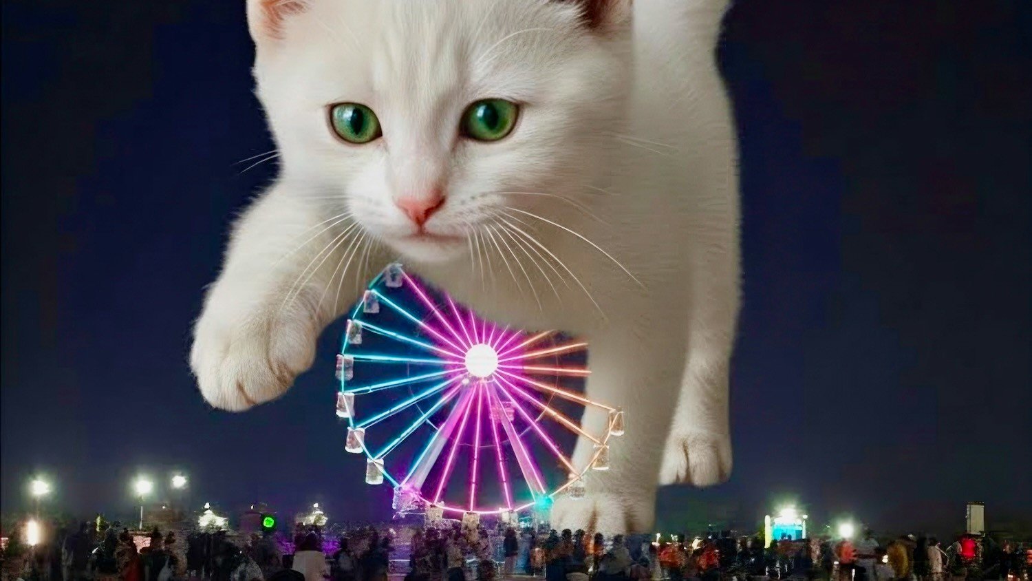 Foto editada com inteligência artificial mostra gato sobre