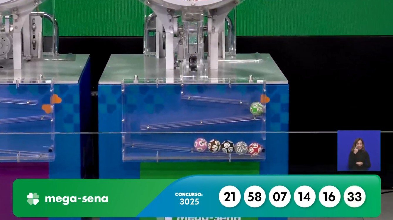 O sorteio do concurso 3025 da Mega-Sena ocorreu