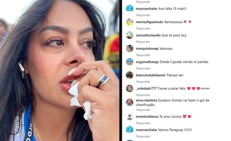 Larissa Riquelme faz live durante jogo Paraguai x