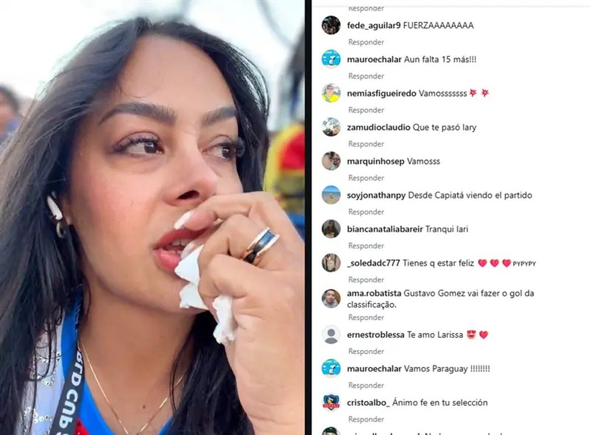 Larissa Riquelme faz live durante jogo Paraguai x