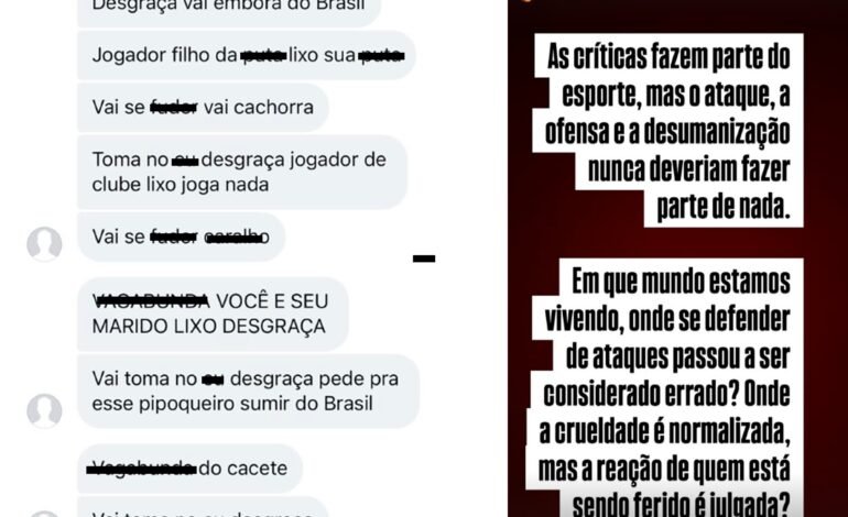Natália Belloli, esposa do jogador Raphinha, publicou nas