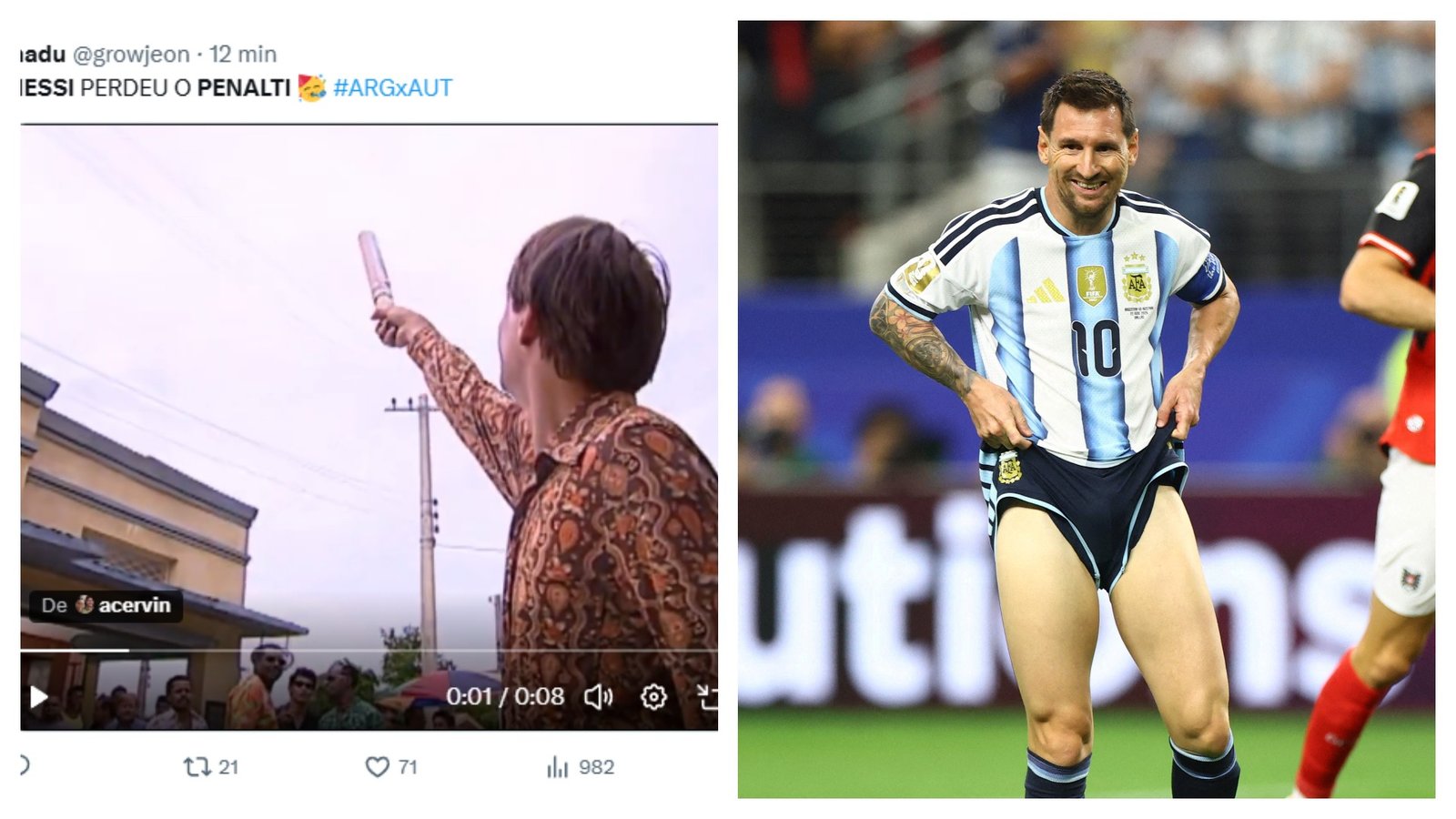 Lionel Messi errou um pênalti na partida entre