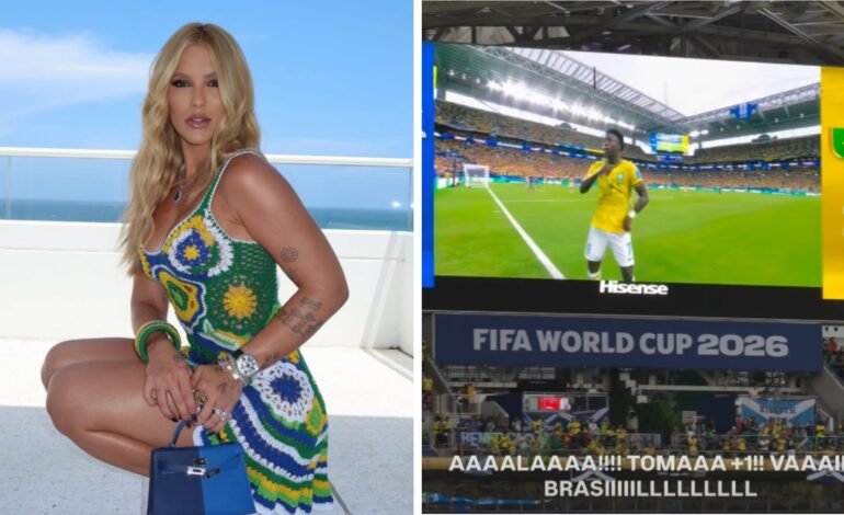 A influenciadora Virginia Fonseca comemorou os gols de