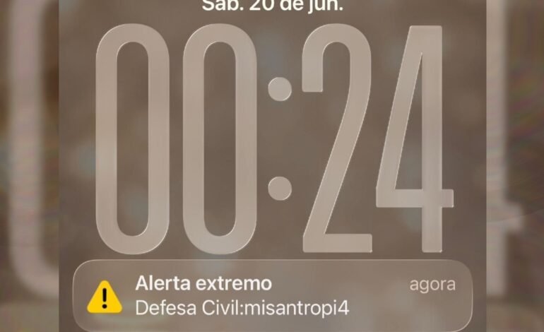 Um alerta falso classificado como extremo foi enviado
