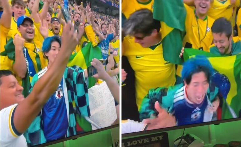 Um vídeo que mostra um torcedor japonês surtando