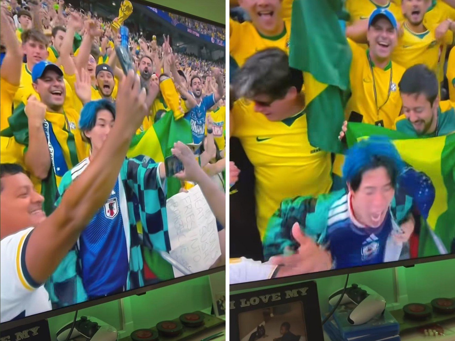 Um vídeo que mostra um torcedor japonês surtando